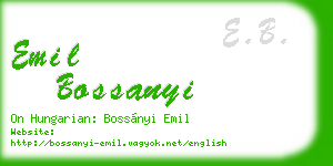 emil bossanyi business card